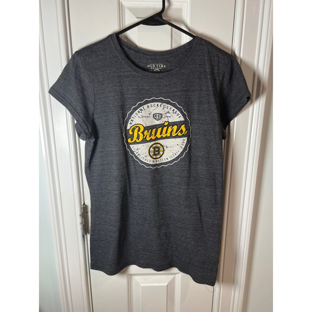 Old Time Hockey Boston Bruins NHL Graphic T-Shirt Gray Heather Large